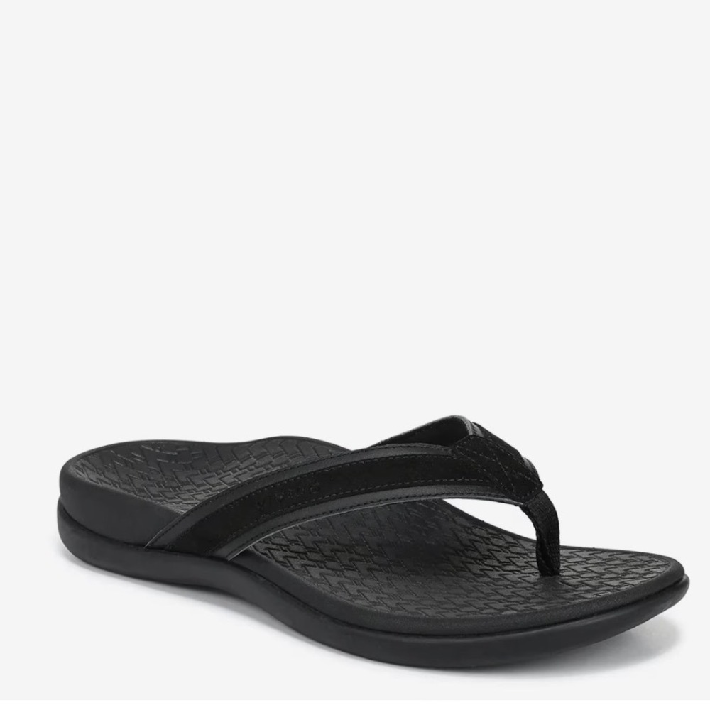 Vionic Black Tide Orthotic Thong Arch Support Flip Flops Women's Size 7